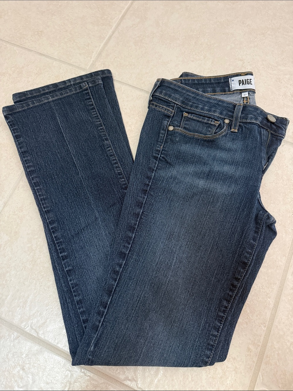 PAIGE Women's Indigo Straight Leg Jeans